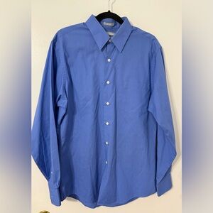 Van Heusen Poplin fitted blue 16 34/35 long sleeve dress shirt
